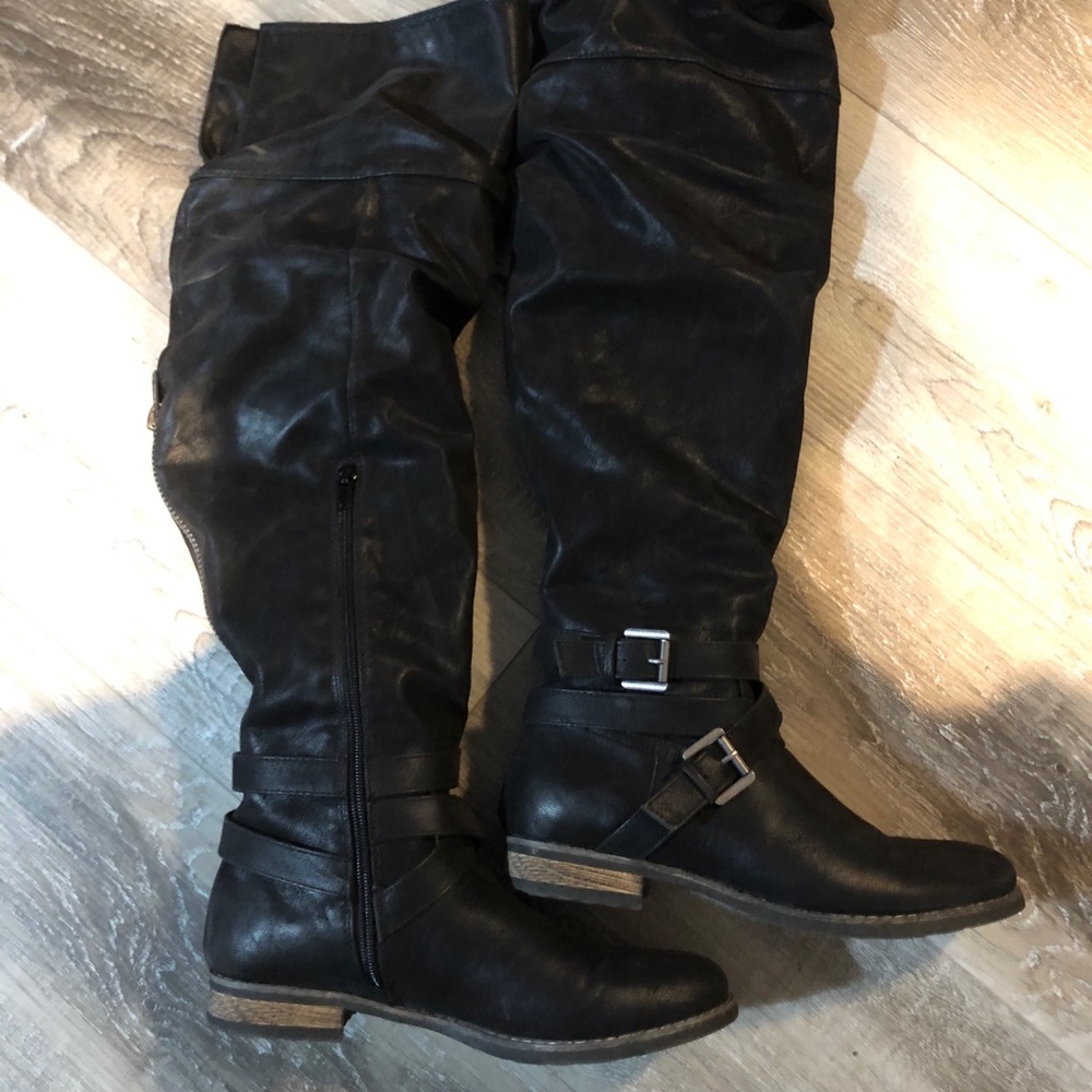 Over the knee faux suede boots